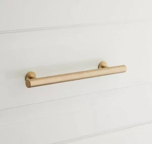 New 6" Satin Brass Diehl Adjustable Round Brass Drawer Pull by Signature - Picture 1 of 1