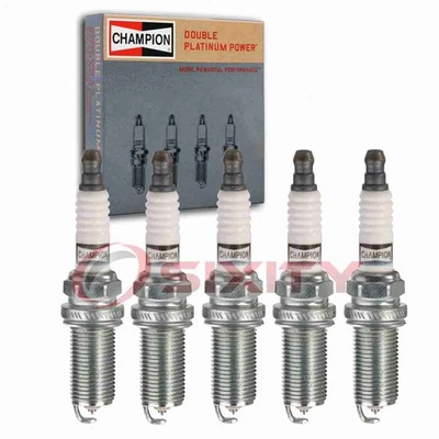 5 pc Champion Double Platinum Spark Plugs for 2015 Volvo V60 2.5L L5 md - Image 1 of 4