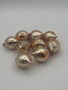 Lot Of 9 Vintage Mercury Glass Christmas Ornaments Mica Blown - Poland- Fair - Picture 1 of 21