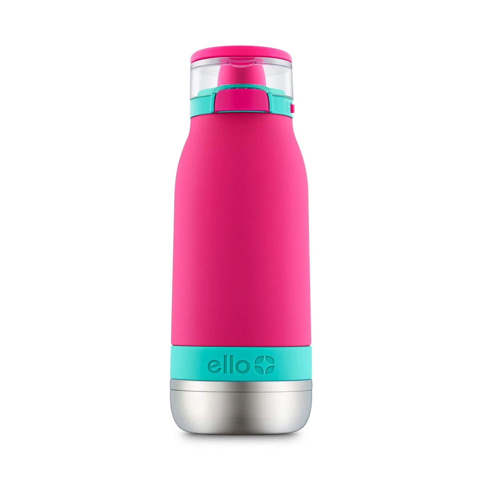 Ello Kid's 14oz Stainless Steel Emma Water Bottle Tropical Pink