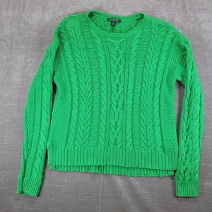 Suéter Lauren Ralph Lauren Y2K Mujer Verde Tejido con Cable Cuello Redondo Talla Mediana - Imagen 1 de 9