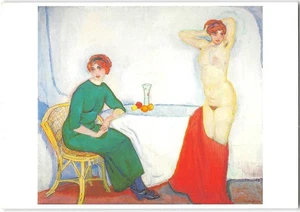 Jan Sluyters Seated Woman & Nude Museum Painting 1990s 4x6 Continental Postcard - Picture 1 of 2