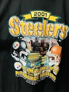 Reebok 2001 Pittsburgh Steelers Inaugural Game Men’s XL T-Shirt New Heinz Field - Picture 1 of 9