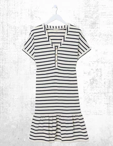 Ex Fat Face Women’s SS 100% Cotton Maisey Stripe Jersey Dress in Natural - Picture 1 of 7