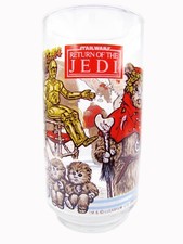 1983 Burger King Star Wars Return of The Jedi EWOK C-3PO R2-D2 Collectible Glass