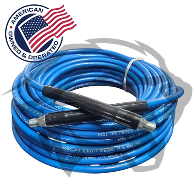 PROPULSE, A SCHIEFFER CO. 1/4" x 100' Blue Carpet Cleaning Solution Hose 3000 PSI Steel Braided