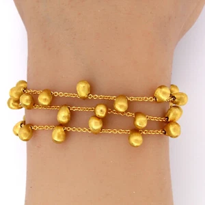 Marco Bicego Acapulco 18K Yellow Gold Pebble 3 Strand Bracelet - Picture 1 of 8