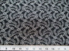 Discount Fabric Stretch Lace Black Metallic Silver Floral LC101