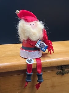 Handmade Santa Claus Figurine Shelf Sitter Eating Oreo Cookies 3" Tall - Picture 1 of 7