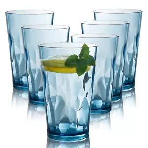 Unbreakable Plastic Drinking Glasses set Of 6 Shatterproof Drinking Cups Reusa - Picture 1 of 7