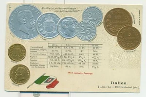 CARTOLINA NUMISMATICA - POST-CARD WITH NATIONAL FLAG Tedesco Primi '900 - Picture 1 of 1