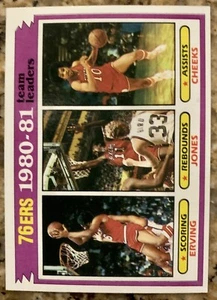 1981-82 Topps Basketball #59 Philadelphia 76ers Team Leaders Julius Erving - Bild 1 von 2