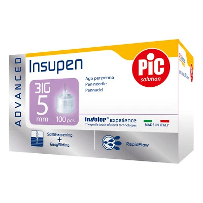 PIKDARE SPA Pic Insupen Advanced Ago Penna Insulina 31G 5mm 100 Pezzi