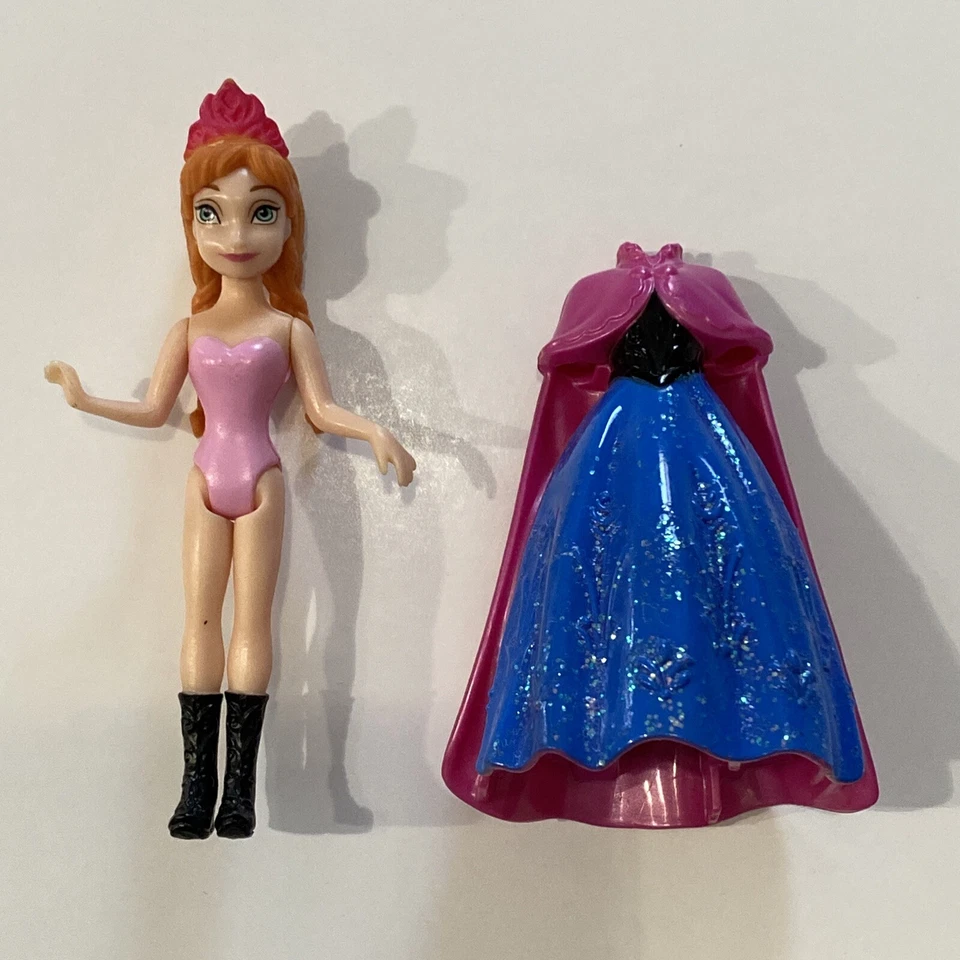 Disney Princess Anna Frozen MagiClip Magic Clip Polly Pocket Glitter Figure Doll - Image 1 of 4