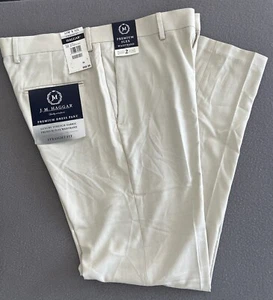Pantalón de vestir Haggar premium para hombre 32x32 natural pierna recta cintura elástica nuevo con etiquetas - Imagen 1 de 10