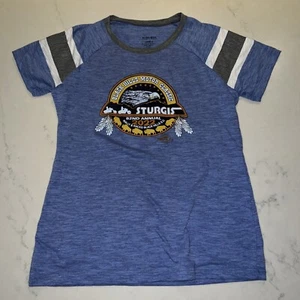 Vintage Graphic Tee Sz S Blue Sturgis 2022 Black Hills Motor Classic Cotton Poly - Picture 1 of 6