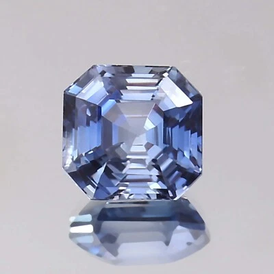 AAA Natural Flawless Ceylon Blue Sapphire Asscher Cut pietra preziosa sciolta... - Immagine 1 di 4