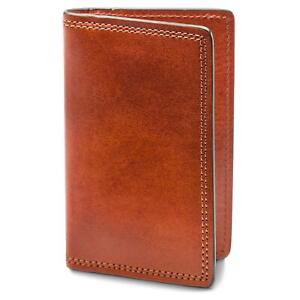 Men's Wallet, Old Leather Calling Card Case Wallet, Amber