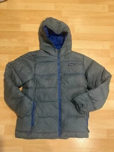 Patagonia Kids' Hi-Loft Insulated Down Sweater Hoody XL Size 14 Gray - Picture 1 of 8