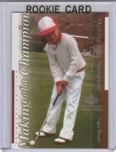 TIGER WOODS RARE $$ ROOKIE CARD Young Kid Upper Deck GOLF Trading RC! - Picture 1 of 2