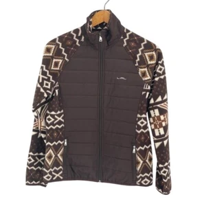Chaqueta azteca Lauren Ralph Lauren para mujer talla mediana marrón polar cremallera completa - Imagen 1 de 13