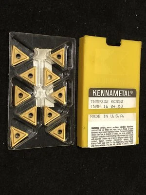 Cantidad. 10 insertos de torneado de carburo Kennametal TNMP332 KC950. TNMP 16 04 08, EE. UU.!! Foto 1 de 4