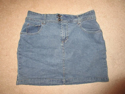 FALDA DENIM - Niñas - Arizona - Azul Medio - Brillo Plateado - Talla 14 1/2 Foto 1 de 3