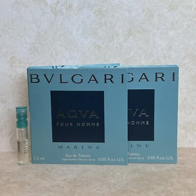 Bvlgari Aqva Marine Pour Homme EDT muestra frascos en aerosol, cardados (2) Foto 1 de 3
