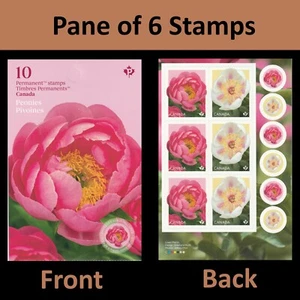 Canada 3488-3489 Peonies P pane 6 MNH 2025 - Picture 1 of 3