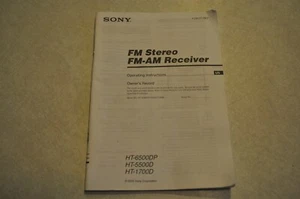 Original Sony HT-6500DP HT-5500D HT-1700D Home Theater System Owners Manual - Picture 1 of 2