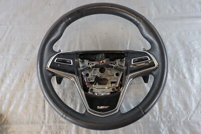 2016-2019 CADILLAC CTS-V SEDAN LT4 OEM LEATHER STEERING WHEEL *WEAR* #1452 - Image 1 of 4