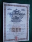 1904 Stock certificate Banco de Durango Mexico w coupons Uncancelled