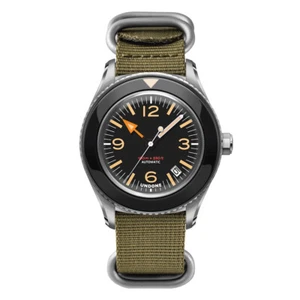 Undone Basecamp Militar Vintage Automático Acero Negro Verde Fecha Unisex Reloj - Imagen 1 de 10