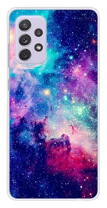 Coque en silicone imprimée compatible Samsung Galaxy A52 Galaxie Bleue - Photo 1 sur 3