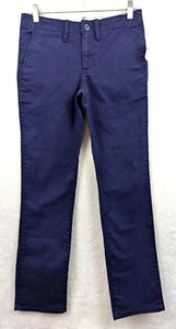 Gap Kids sz 14 Chino Pants dusty dark blue adj waist cotton blend boys 0964 - Picture 1 of 6