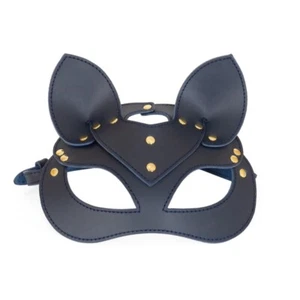 Ledermaske, Kätzchenfetischmaske. Dunkelblau - Bild 1 von 21