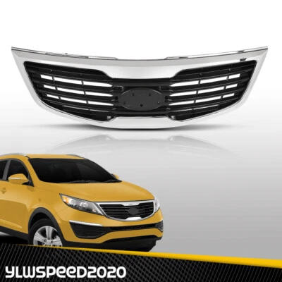 Carcasa cromada con rejilla de plástico gris apta para Kia Sportage 2011-2012 Foto 1 de 4
