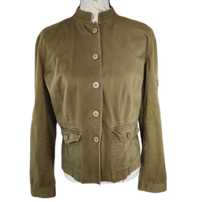 August Seda Chaqueta Verde Oliva Bolsillos Delanteros Talla 10 Foto 1 de 4