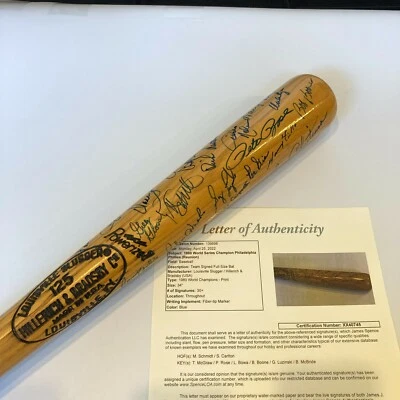 Beautiful 1980 Philadelphia Phillies World Series Champs Team Signed Bat JSA COA - Image 1 of 4