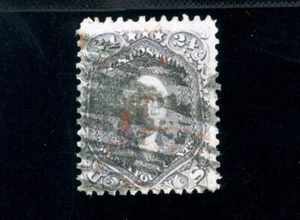 USAstamps Used FVF US 1862 Washington Scott 78b + Black, Red Cancel - Picture 1 of 2