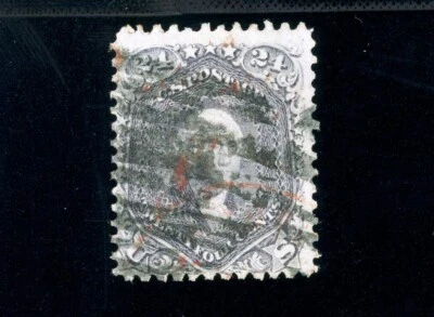 USAstamps Used FVF US 1862 Washington Scott 78b + Black, Red Cancel - Image 1 of 2