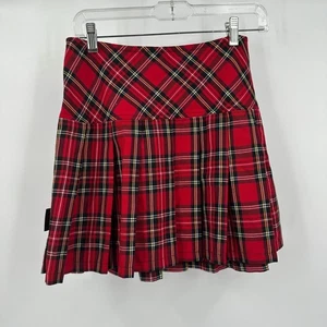 Royal Bones Womens Y2K Plaid Mini Skirt S Grunge Pleated Punk Emo School Girl - Picture 1 of 9
