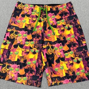 Nike 6.0 Board Shorts Boys Size 20 Cats with Sunglasses Graphic Print Colorful - Picture 1 of 13