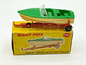Dinky 796 Healey Sports Boat On Trailer In Original Box + FREE POSTAGE - Picture 1 of 15