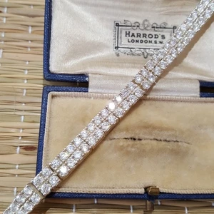 Pulsera de tenis de plata de ley 925, brillantes diamantes simulados, joyas de plata - Imagen 1 de 8