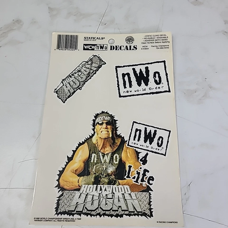 WCW NWO Wrestling 1998 Sheet Decal Car Static Cling WWE World Order NOS Vntg