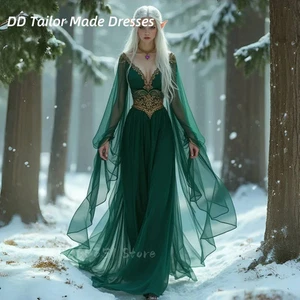 Princess Prom Dresses A-Line Emerald Green Masquerade Dress Formal Party Gown - Picture 1 of 7