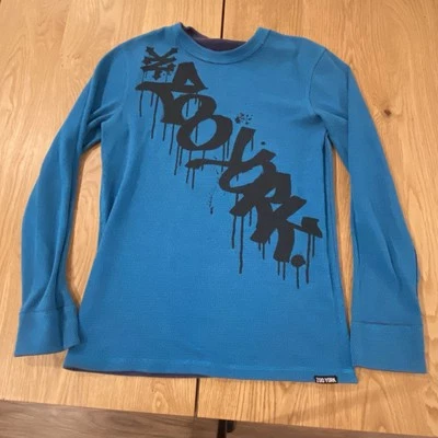 Camisa Zoo York Skateboarding L/S Adulto Mediana Azul Reversible Y2K De Colección Foto 1 de 4