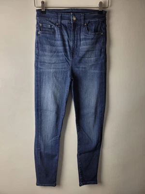 7 For All Mankind Women Size 28 Blue Aubrey Slim Illusion Jeans Smart Casual - Image 1 of 4