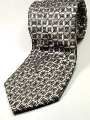 DAVID TAYLOR Men's Tie Brown Blue Necktie NEW - Image 1 of 3